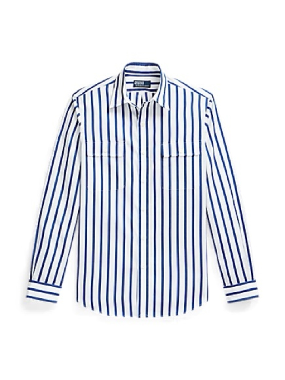 Ralph Lauren White Navy Vertical Stripe Button-Down Shirt